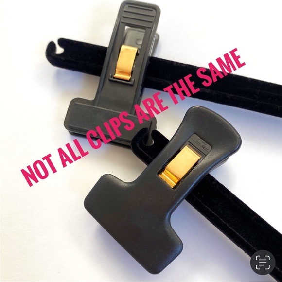 CHANEL CC gold metal logo black velvet velour bottoms clothing closet hanger - Picture 6 of 6